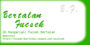 bertalan fucsek business card